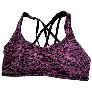 Lululemon Free To Be Tranquil Bra in Life Lines Polar Pink Black Size 8 W2AAFS